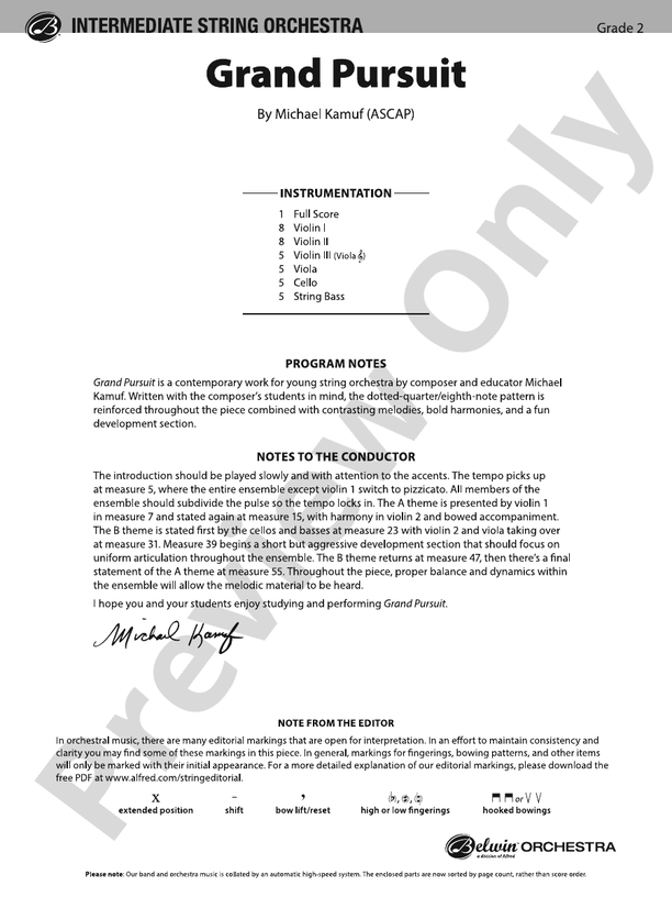 Grand Pursuit - String Orchestra Conductor Score & Parts (Digital Download)