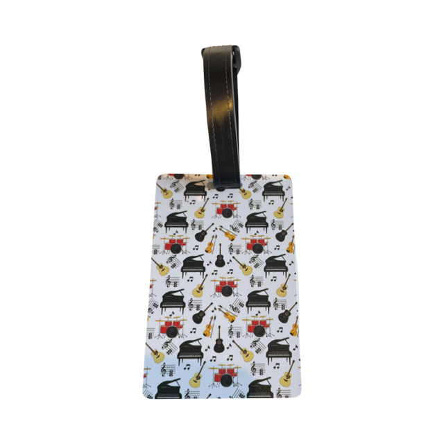 Luggage Tag Grand Piano and Guitars
