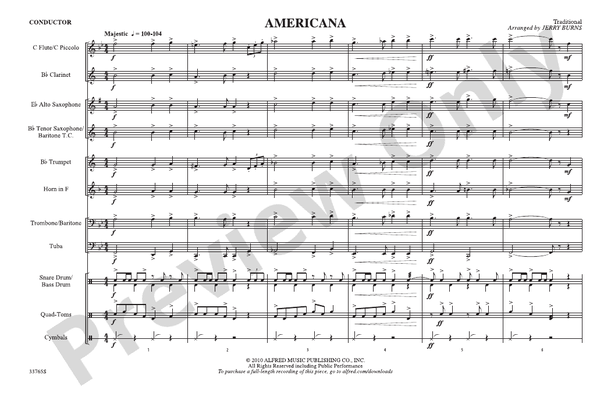 Americana – Marching Band Conductor Score & Parts (Digital Download)