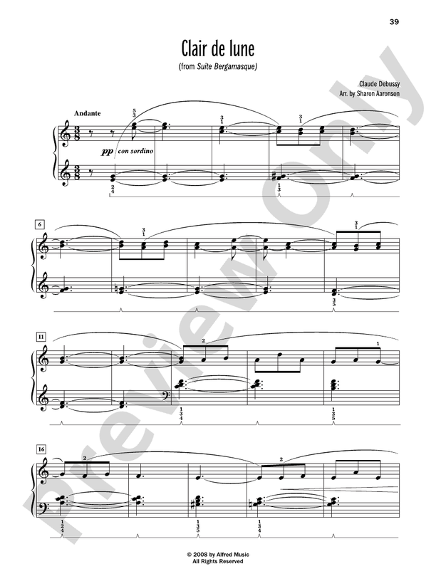 Clair de lune (from "Suite Bergamasque") - Piano Solo (Digital Download)