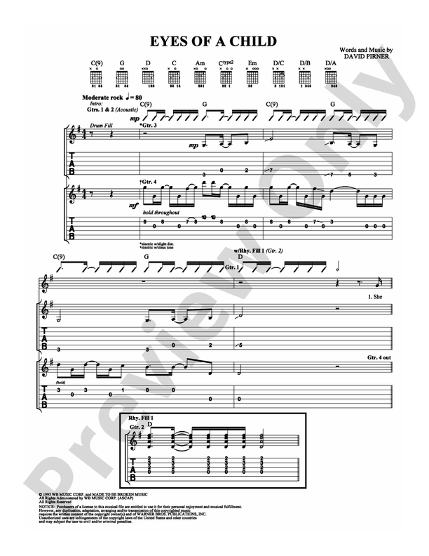 Eyes of a Child - Guitar TAB (Digital Download)