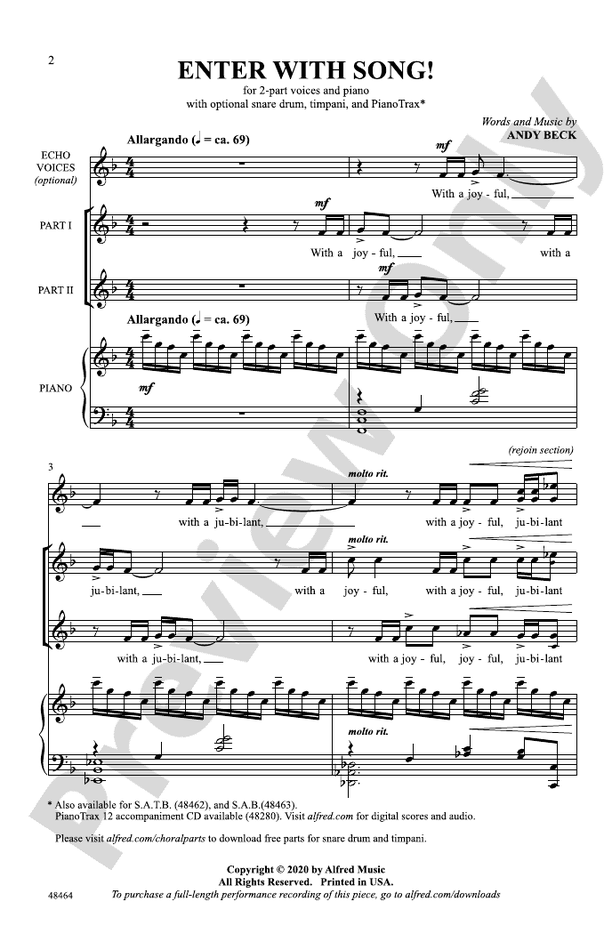 Enter with Song! – 2-Part Choral Octavo (Digital Download)