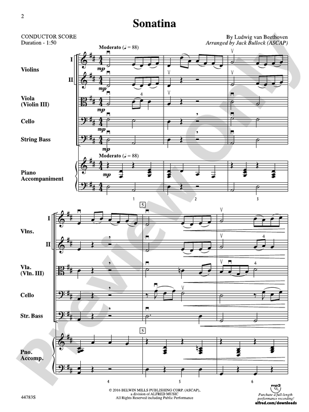 Sonatina - String Orchestra Conductor Score & Parts (Digital Download)
