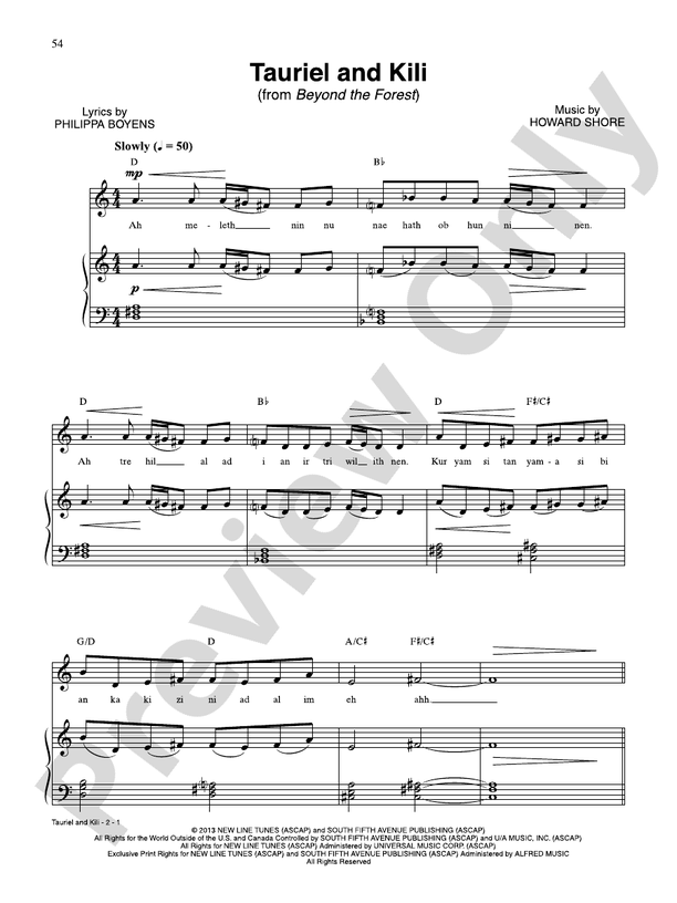 Tauriel and Kili (from The Hobbit: The Desolation of Smaug) - PVG (Digital Download)