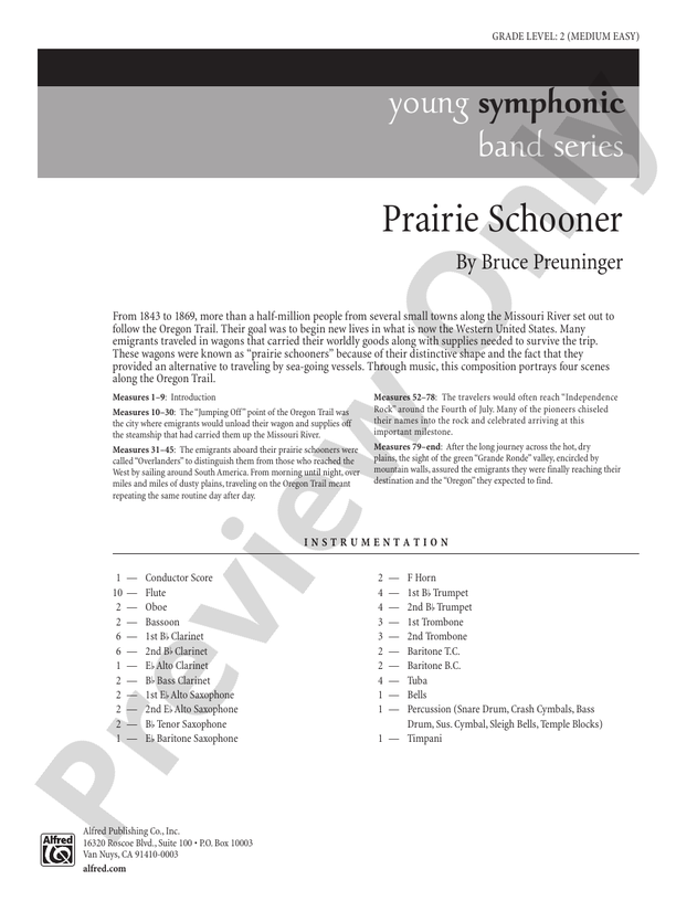 Prairie Schooner - Concert Band Conductor Score & Parts (Digital Download)