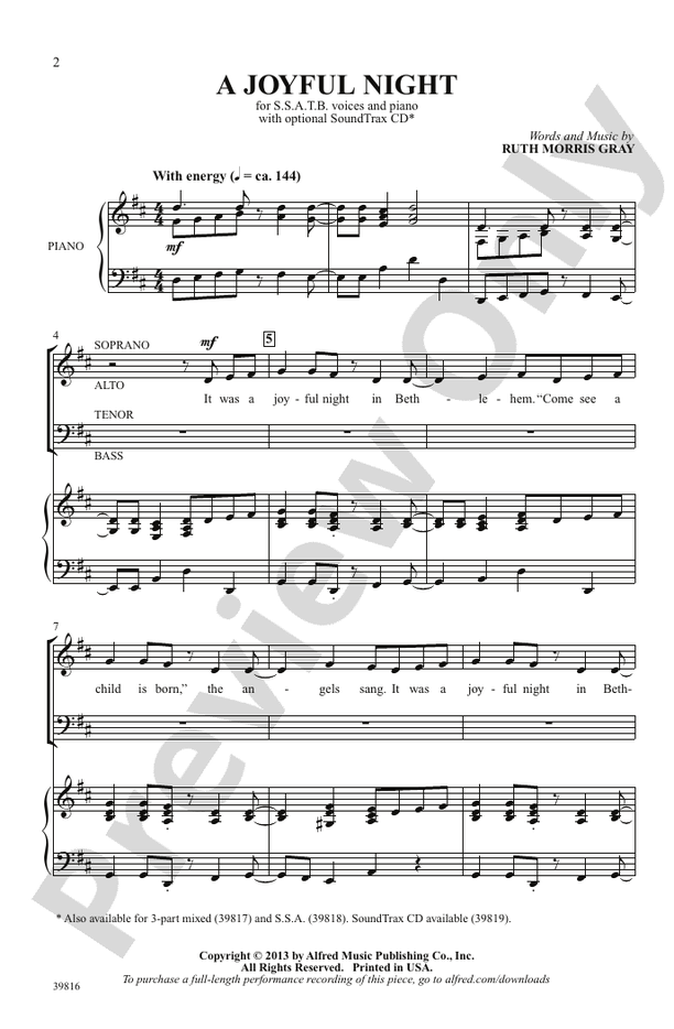A Joyful Night - SSATB Choral Octavo (Digital Download)