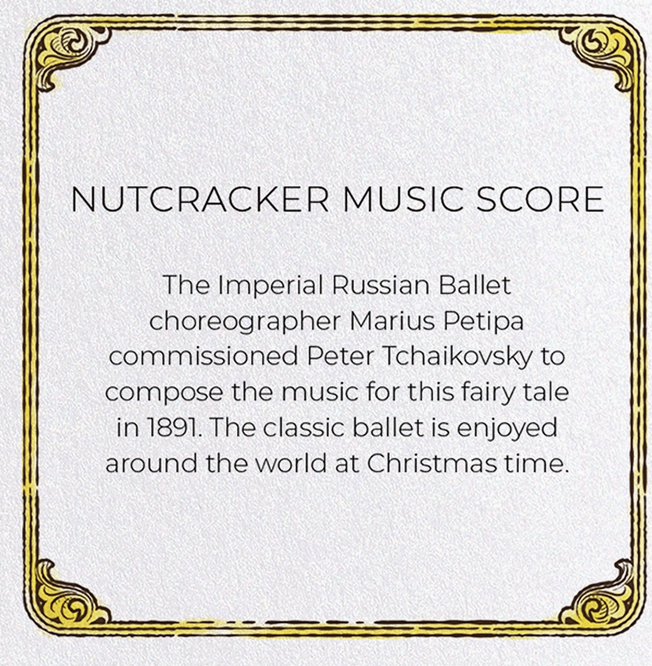 Greeting Card Birthday The Nutcracker Suite Score: Victorian Greeting Card