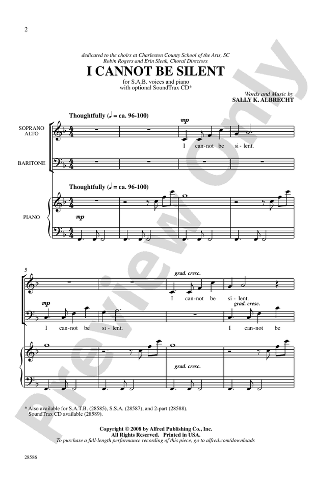 I Cannot Be Silent – SAB Choral Octavo (Digital Download)