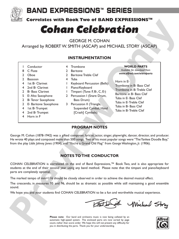 Cohan Celebration - Concert Band Conductor Score & Parts (Digital Download)