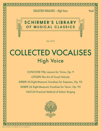 Collected Vocalises - High Voice/Piano Accompaniment Schirmer 50600767