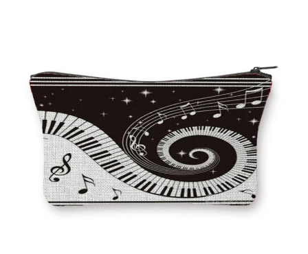 Music Pencil Case or Toiletry Bag Violin on Piano Keyboard
