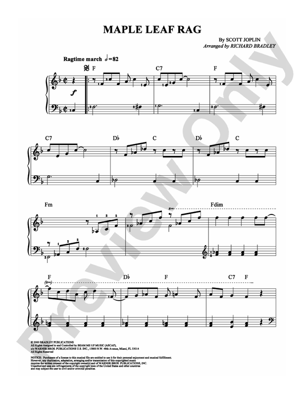 Maple Leaf Rag - Arr. Richard Bradley - Easy Piano (Digital Download)