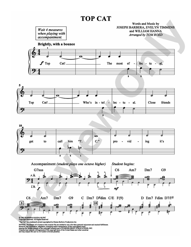 Top Cat - Arr. Tom Roed - Easy Piano (Digital Download)