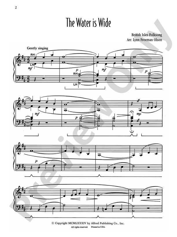 The Water Is Wide - Piano (Digital Download)