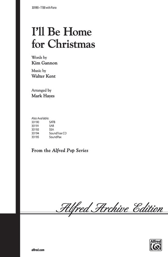 I'll Be Home for Christmas – TTBB Choral Octavo (Digital Download)