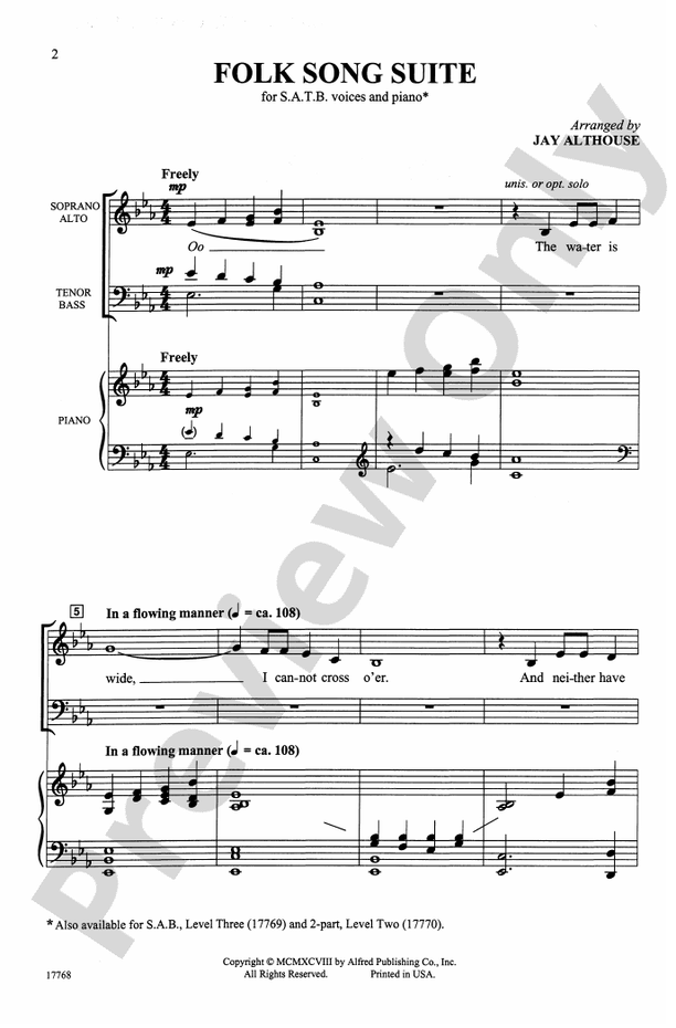 Folk Song Suite – SATB Choral Octavo (Digital Download)