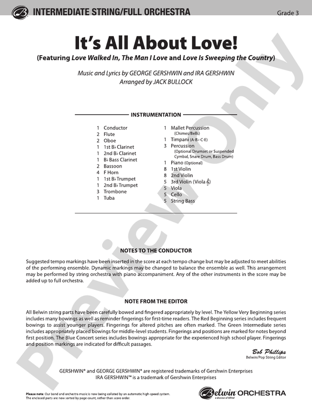It's All About Love! – Full Orchestra Conductor Score & Parts (Digital Download)