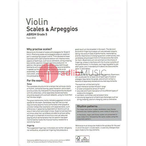 ABRSM Violin Scales & Arpeggios Grade 5