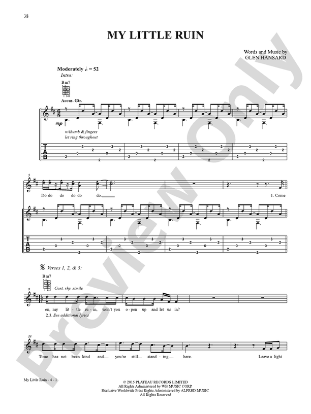 My Little Ruin - Guitar Tab (Digital Download)