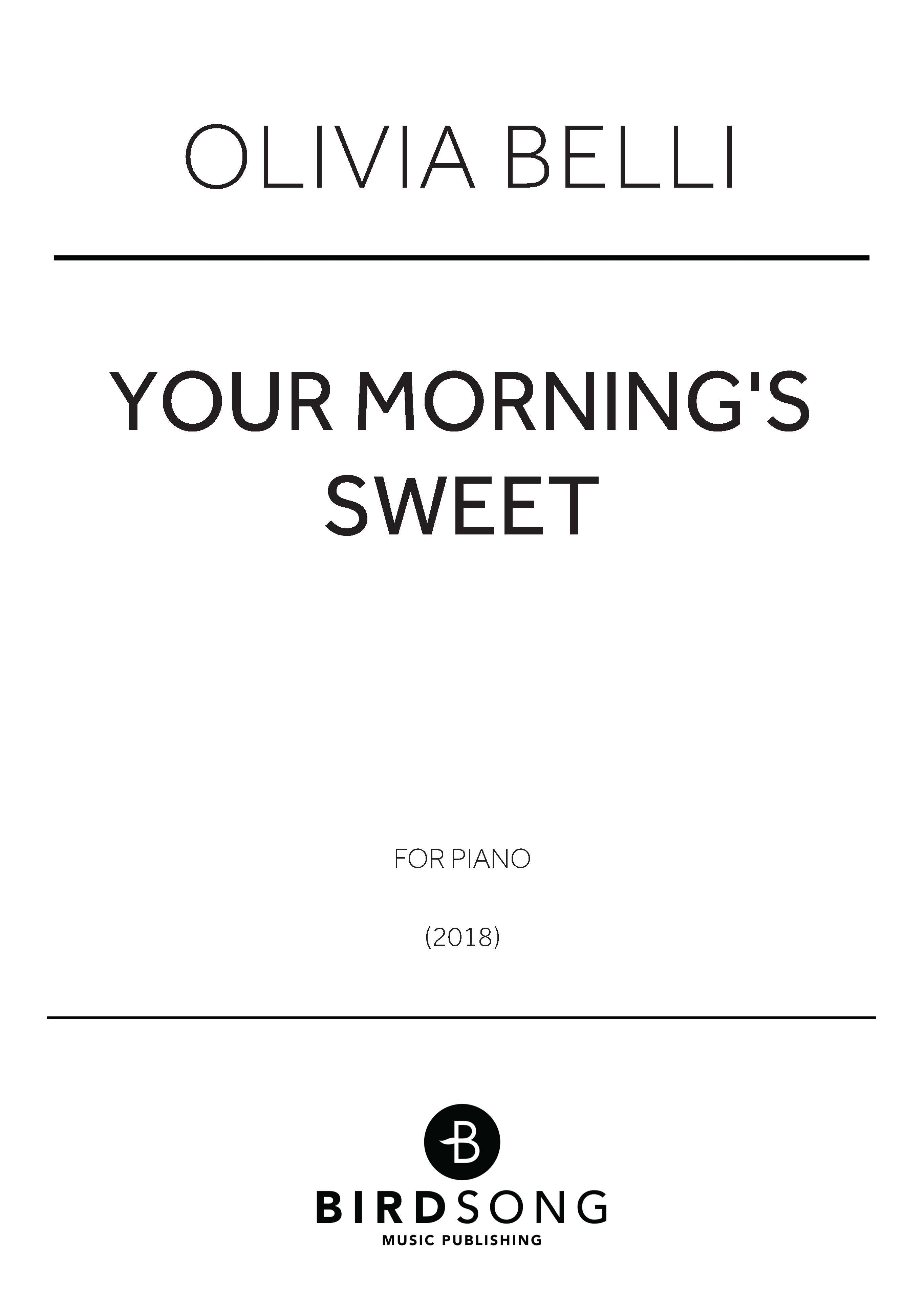 Belli - Your Morning's Sweet - Piano Solo (Digital Download)