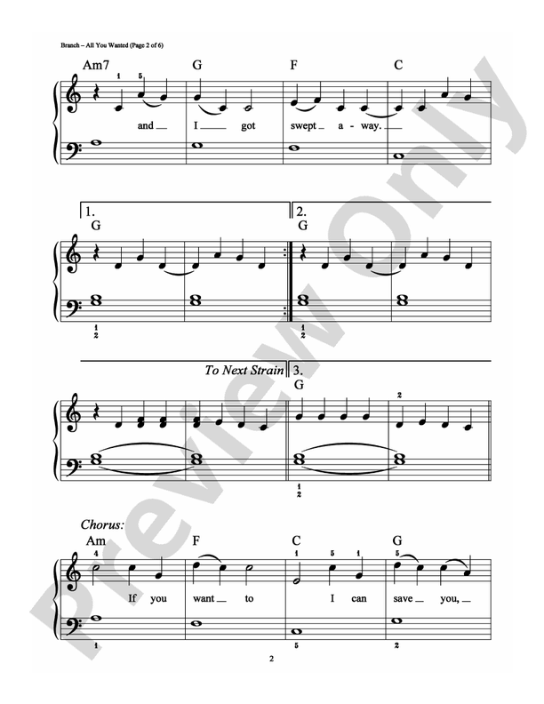 All You Wanted - Arr. Richard Bradley (DSM-PS-0001805) - Easy Piano (Digital Download)