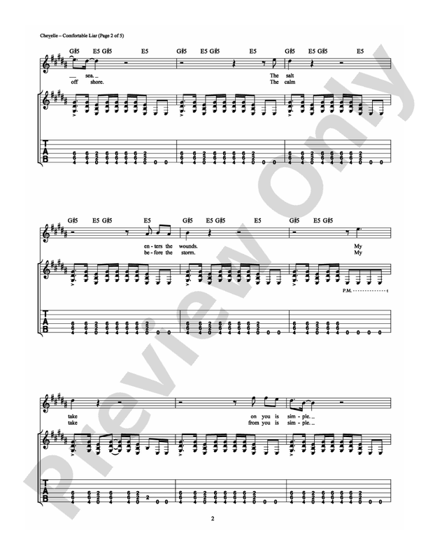 Comfortable Liar - Guitar TAB (Digital Download)