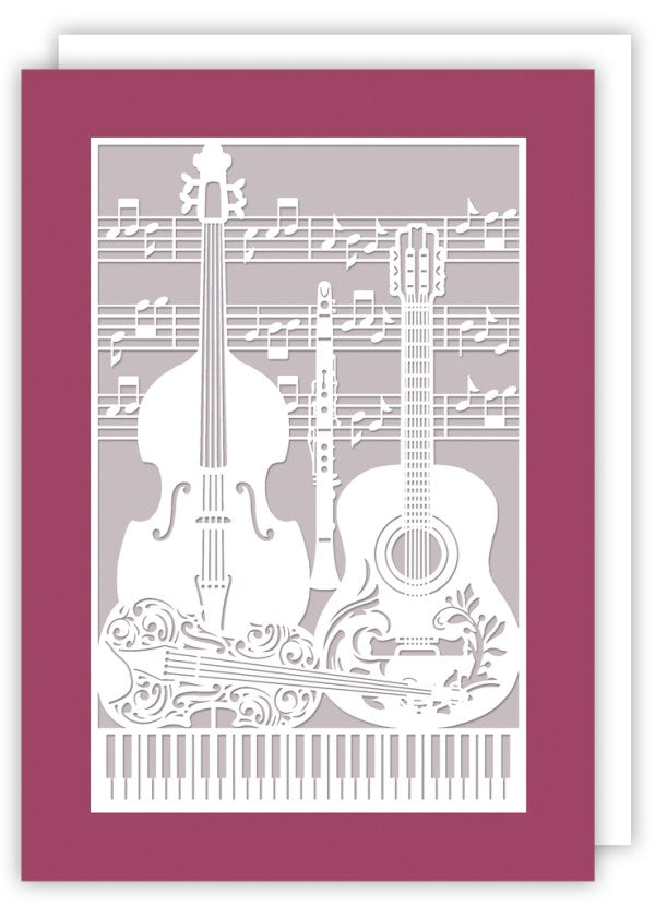 Greeting Card - Stenciled with a Various Instruments