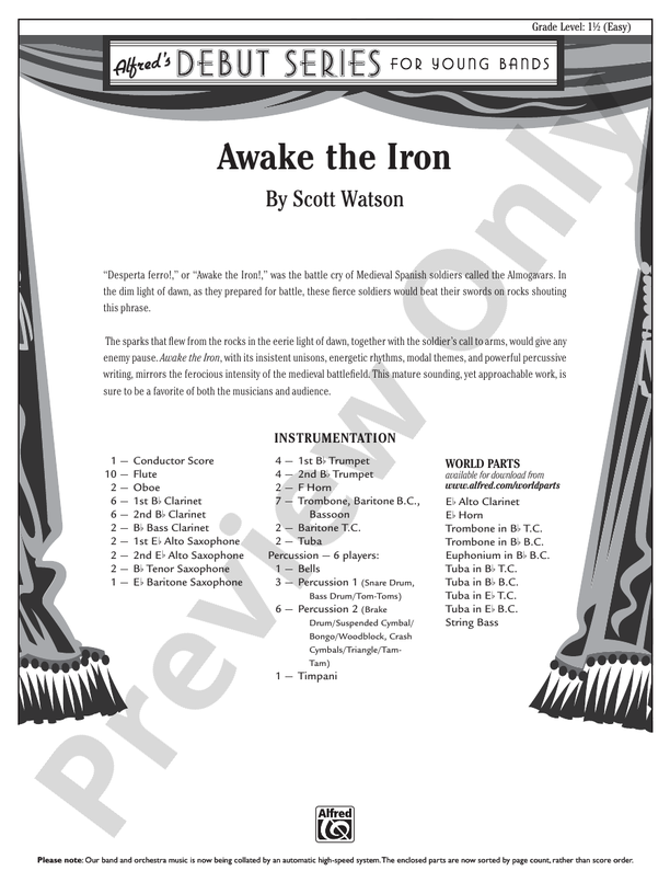Awake the Iron - Concert Band Conductor Score & Parts (Digital Download)
