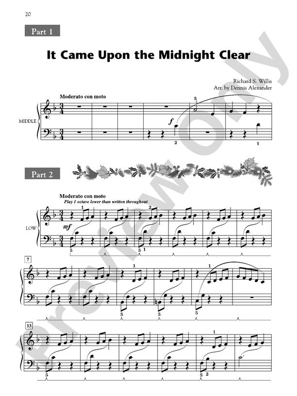 It Came Upon the Midnight Clear - 1 Piano, 6 Hands (Digital Download)