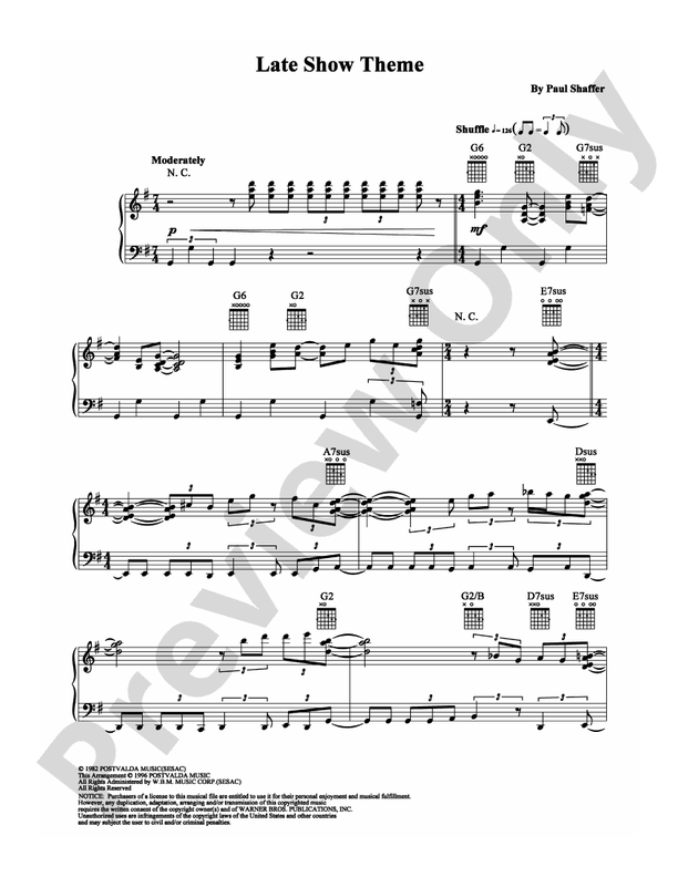 Late Show Theme - Piano (Digital Download)