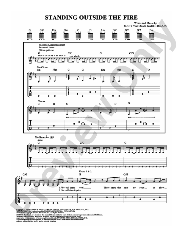Standing Outside the Fire - Easy Guitar (Digital Download)