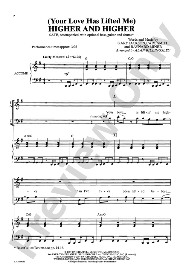 (Your Love Has Lifted Me) Higher and Higher - SATB Choral Octavo (Digital Download)