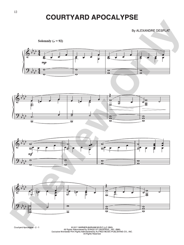 Courtyard Apocalypse (from "Harry Potter and the Deathly Hallows Part 2") - Piano (Digital Download)