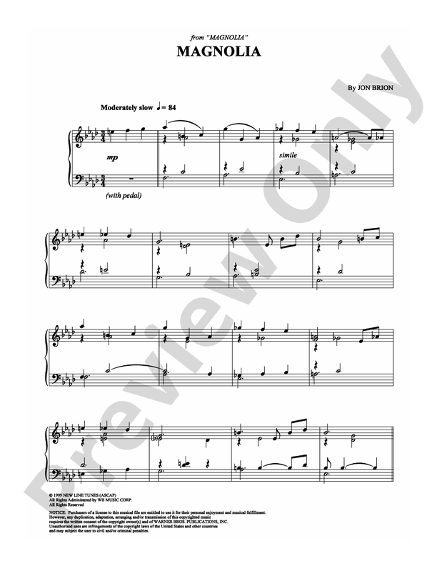Magnolia - Piano (Digital Download)