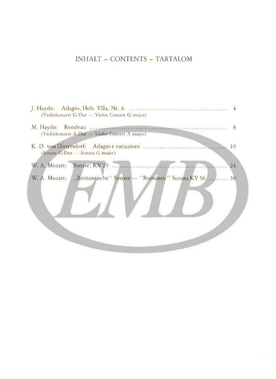 Early Classicism - Violin/Piano Accompaniment EMB Z12283