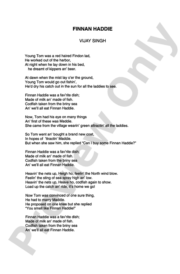 Finnan Haddie (from Celtic Songs) – TTBB Choral Octavo (Digital Download)