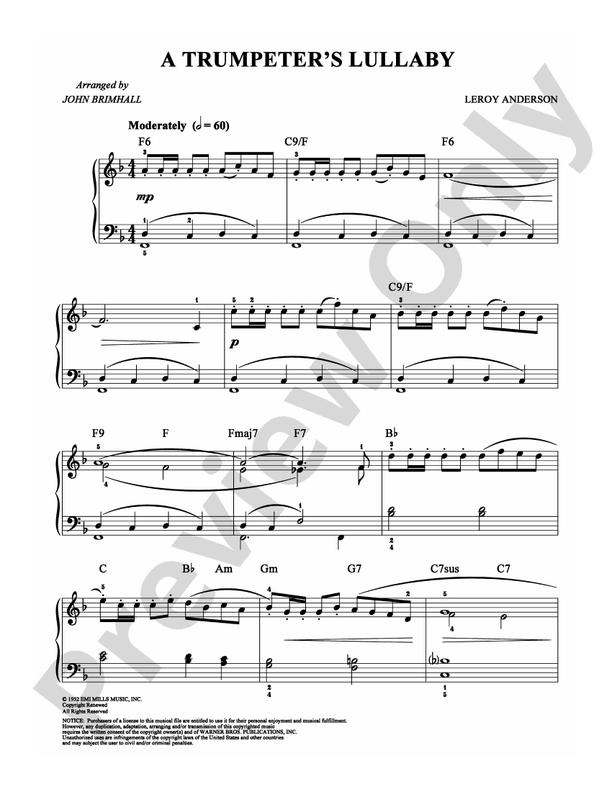 A Trumpeter's Lullaby - Arr. John Brimhall - Easy Piano (Digital Download)