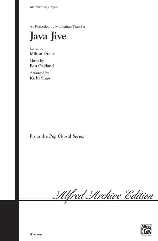 Java Jive – SAB, a cappella Choral Octavo - Digital Sheet Music Download (Digital Download)