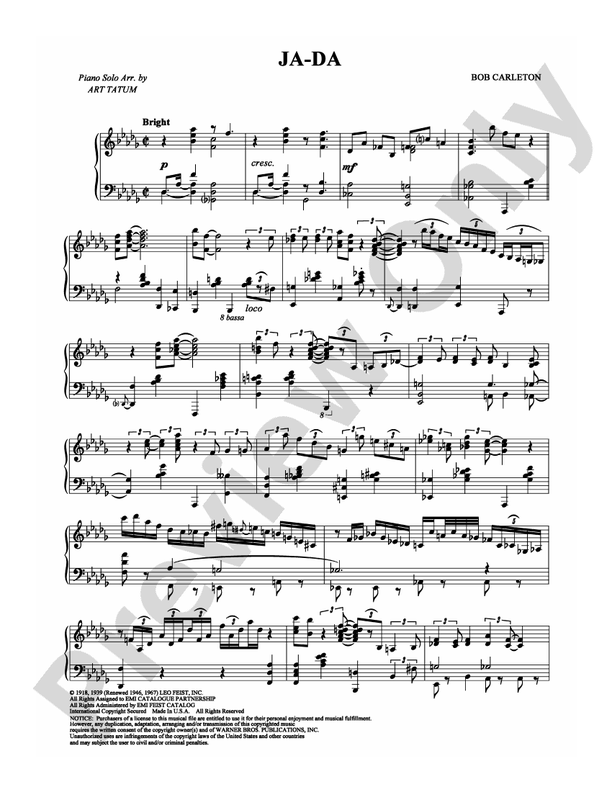 Ja-Da - Piano (Digital Download)