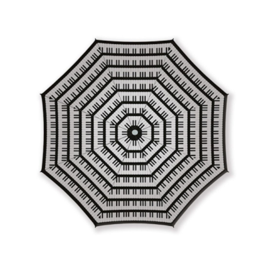 Music Umbrella Black with White Piano Keyboards