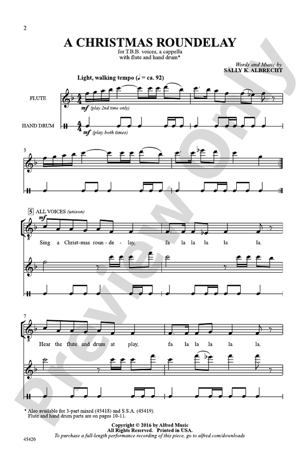 A Christmas Roundelay - TBB, a cappella Choral Octavo (Digital Download)