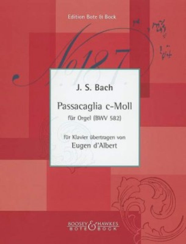 Bach - Passacaglia - Piano Solo arranged by D'Albert Bote & Bock M202507773