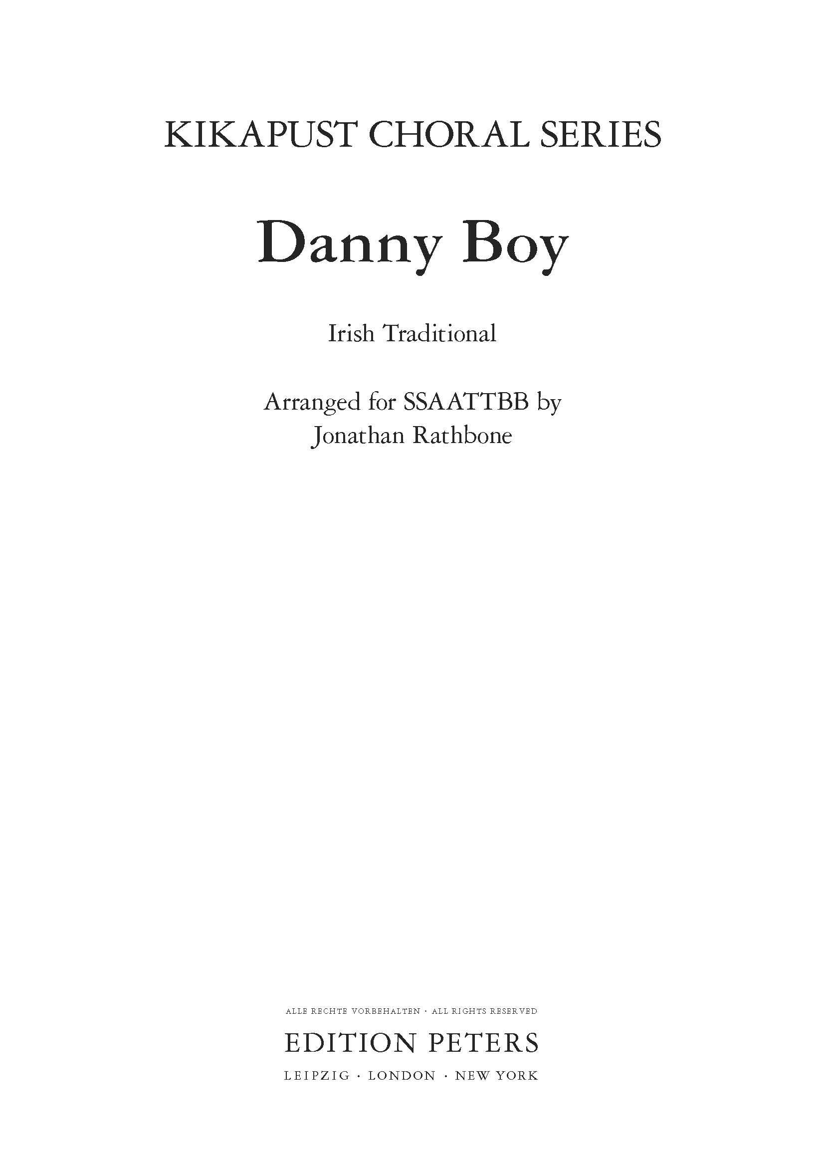 Danny Boy (EP77033) - SATB Choral Octavo (Digital Download)