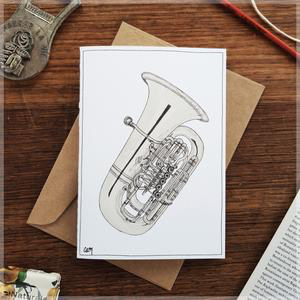 Greeting Card - Sketch Tuba