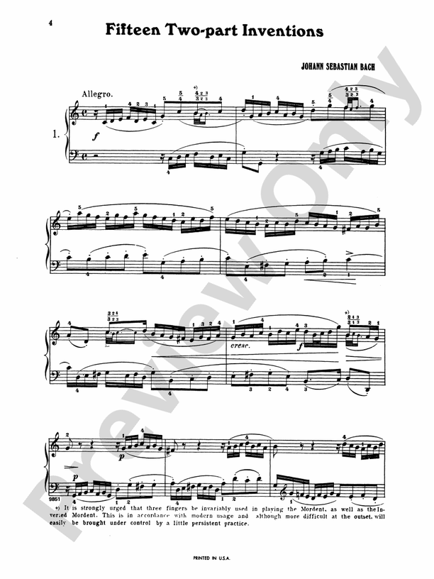 Bach - Two-Part Inventions (Ed. Mason) - Piano Solo (Digital Download)