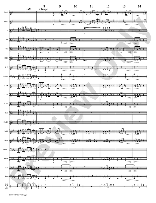 Short and Sweet (Cornet Duet and Concert Band) - Concert Band Conductor Score & Parts (Digital Download)