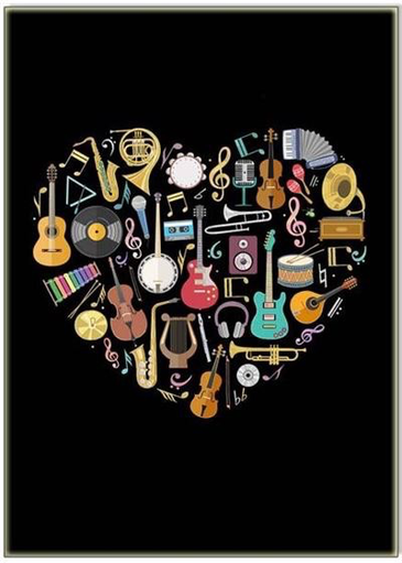 Greeting Cards - Gilded Musical Heart