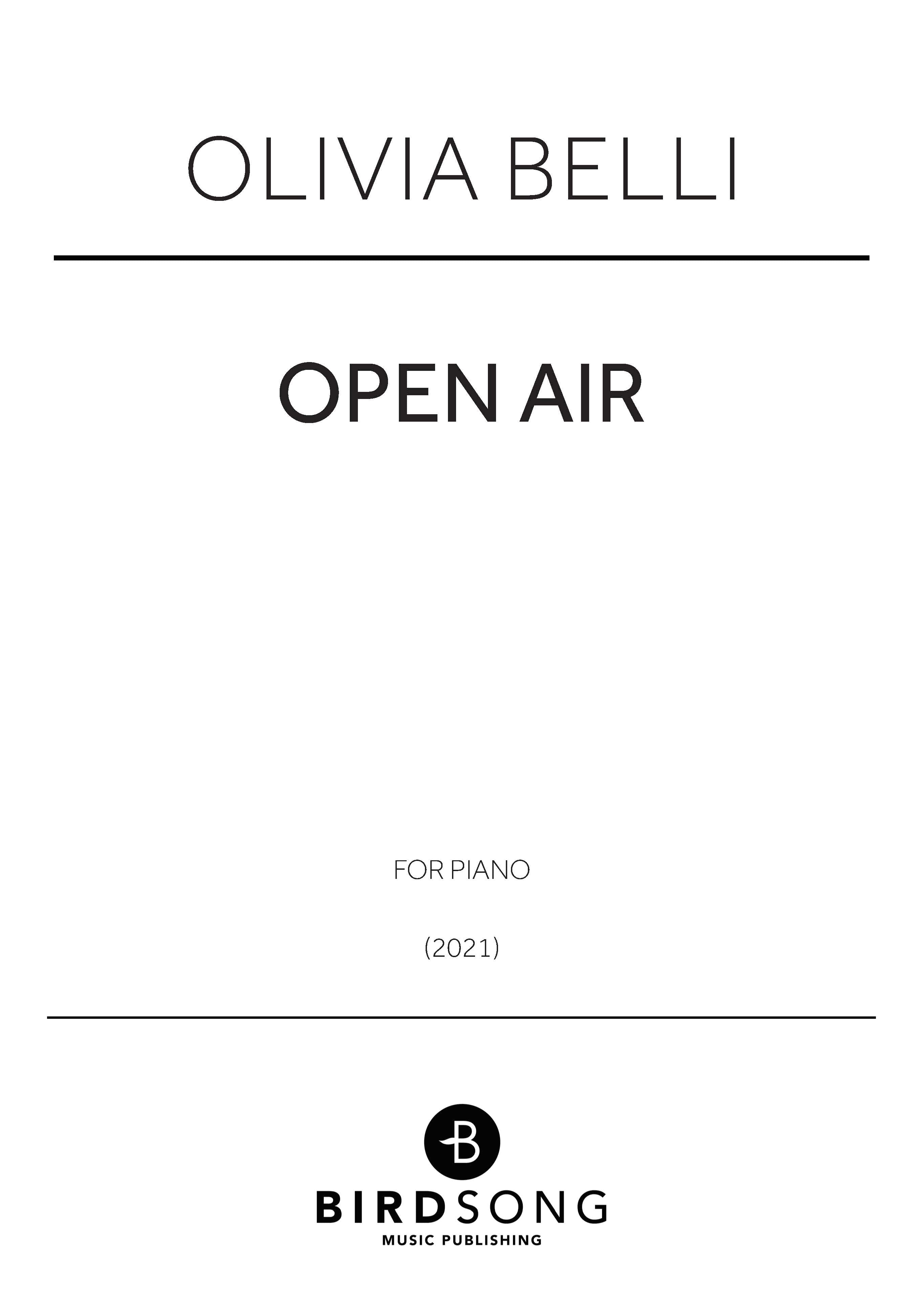 Belli - Open Air - Piano Solo (Digital Download)