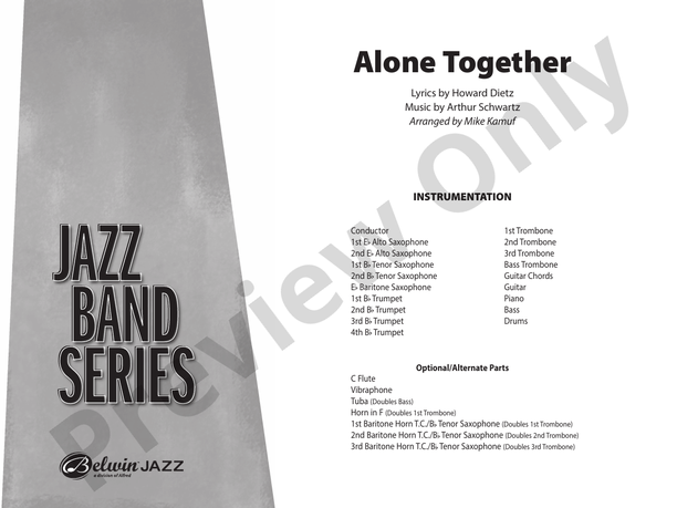 Alone Together (Grade 3.5) – Jazz Ensemble Conductor Score & Parts (Digital Download)