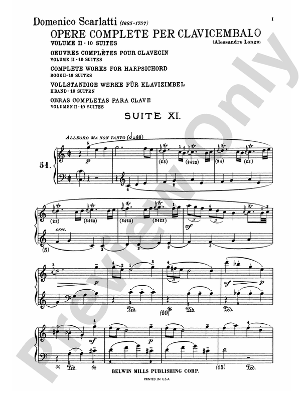 Scarlatti - The Complete Works, Volume II - Piano Solo (Digital Download)